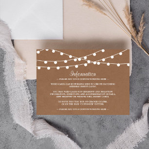Rustic Kraft String Ljus Bröllop-samlingen Tilläggskort