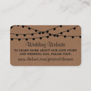 Rustic Kraft String Ljus Bröllop-samlingen Tilläggskort
