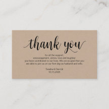 Rustic Kraft, Svart skript, Bröllop tack