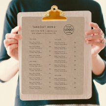 Rustic Kraft Takeout | Meny för Restaurang Takeawa