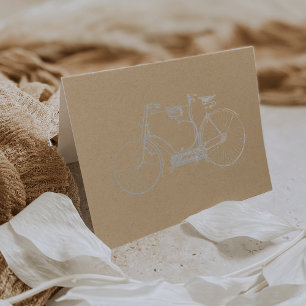 Rustic Kraft Tandem Bicycle Silver Folierat Kort