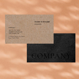 Rustic Kraft-Textured Papper Minimalist Generic Visitkort