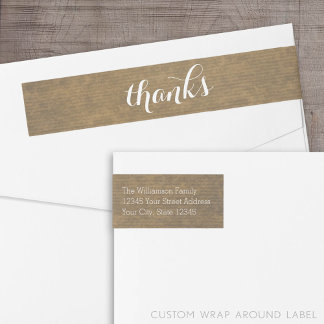 Rustic Kraft-utskrift - tack vare Thanksgivingen F Etikettband