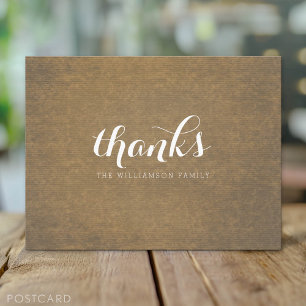 Rustic Kraft-utskrift - tack vare Thanksgivingen F Vykort