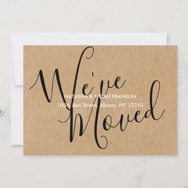 Rustic Kraft Vi har flyttat New Home Adress (Framsida)