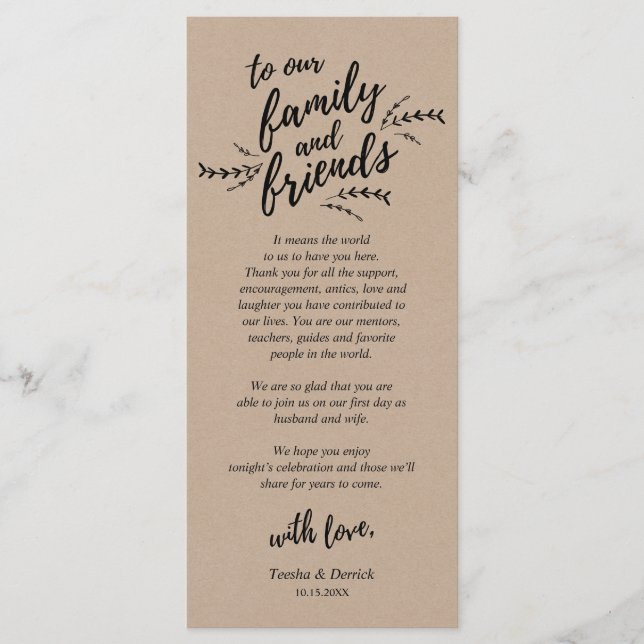 Rustic Kraft Vines, tack för att du fick ett tack  Program (Framsida)