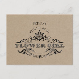 Rustic Kraft Vintage Ram Bröllopsblomma Kort