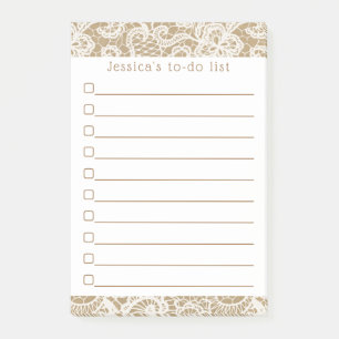 Rustic Kraft & Vintage White Snöre Post-it Block