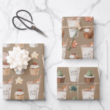 Rustic Kraft Warm Mysigt Hett Cocoa Muffinss Cooki