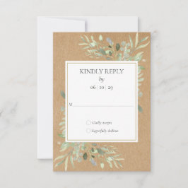 Rustic Kraft Watercolor Greenery OSA