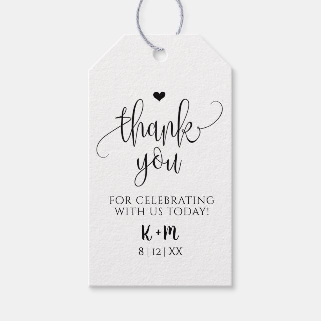 Rustic Kraft Wedding Favor Märkre - Tack Presentetikett (Framsidan)