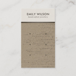 RUSTIC KRAFT WHITE DOT 3 STUD EARRING VISNING CARD VISITKORT