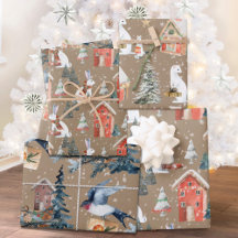 Rustic Kraft Winter Helgdag Gift-Ge djur