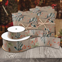 Rustic Kraft Winter Spruce Gräs Cones Red Berries