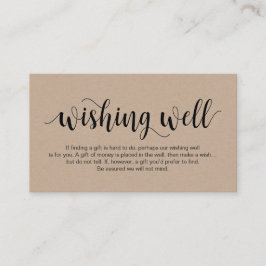 Rustic kraftskript, svart, Bröllop Wishing-brunn Tilläggskort