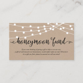 Rustic kraftsträng ljus, Bröllop Honeymoon Fund Tilläggskort