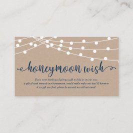 Rustic kraftsträng ljus, Bröllop Honeymoon Fund Tilläggskort