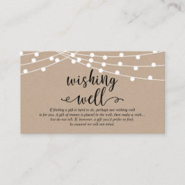 Rustic Kraftsträng ljus, Bröllop Wishing well Tilläggskort