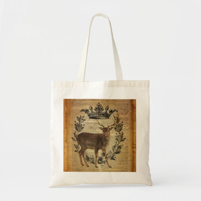 Rustic krona fridluftsmänniska whitetail buck Hjor Tygkasse (Framsidan)