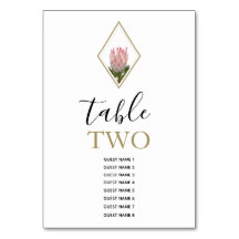 Rustic Kung Protea Bröllop Guest Namn