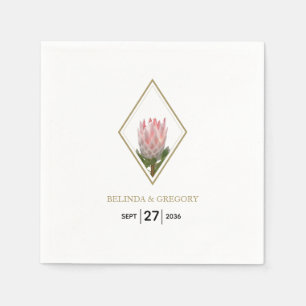 Rustic Kung Protea Bröllop Pappersservett