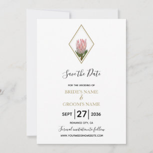 Rustic Kung Protea Bröllop spara datum Datumet