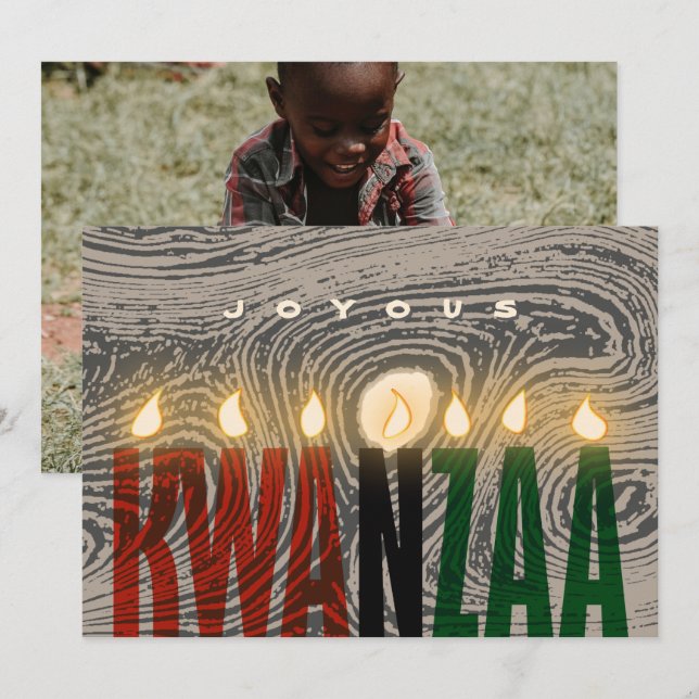 Rustic Kwanzaa ljus-kort Kort (Fram/baksida)