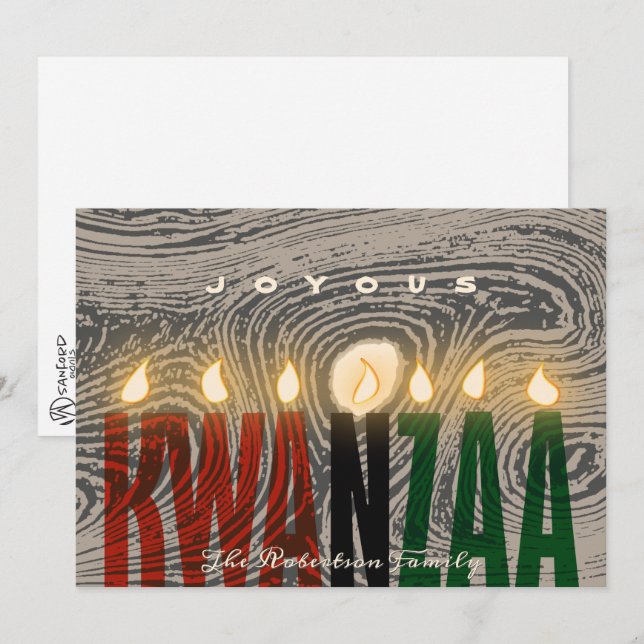 Rustic Kwanzaa ljus-kort Kort (Fram/baksida)