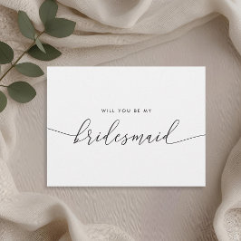 Rustic Lace Blommig Kommer Du Vara Min Brudtjänst? Inbjudan Vykort