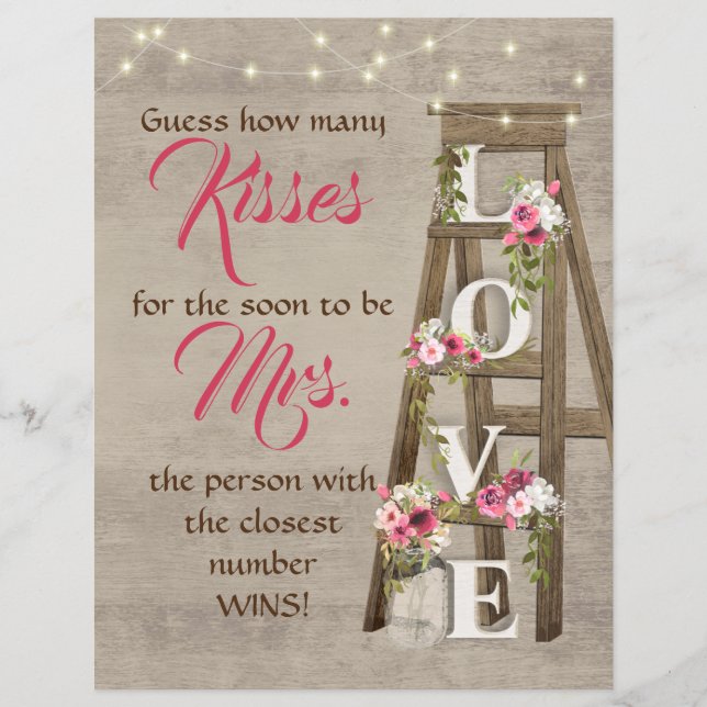 Rustic Ladder Guessing Game Party Decor (Framsida)