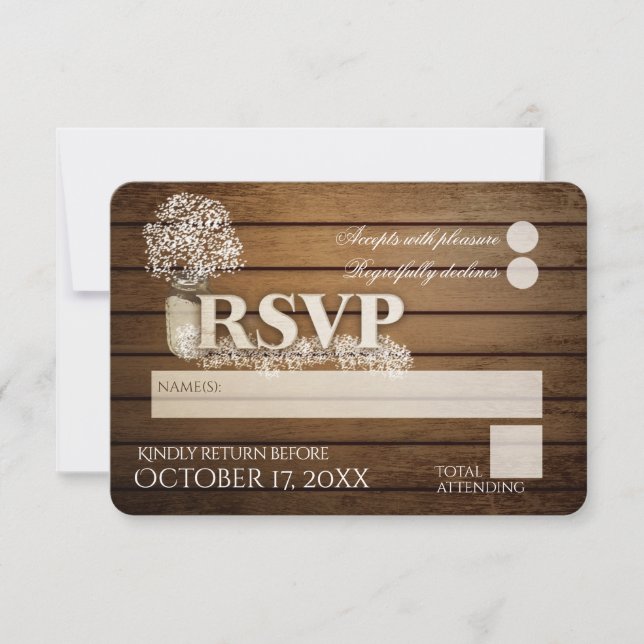 Rustic Ladder Kärlek Baby's Band OSA Bröllop Kort (Framsida)