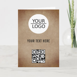 Rustic Lägg till logotyp QR-kod Anpassad textkampa Kort
