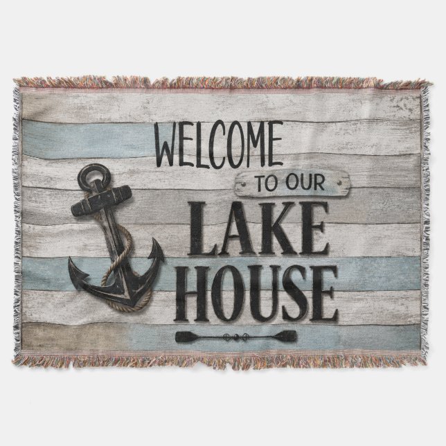 Rustic Lake House Anchor Nautical Coastal  Filt (Framsidan)