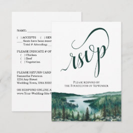 Rustic Lake Tahoe Elegant Script Wedding OSA Kort