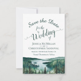 Rustic Lake Tahoe Watercolor Destination Wedding Spara Datumet