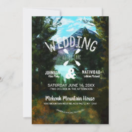 Rustic Lakeside Mountain Bröllop Inbjudningar