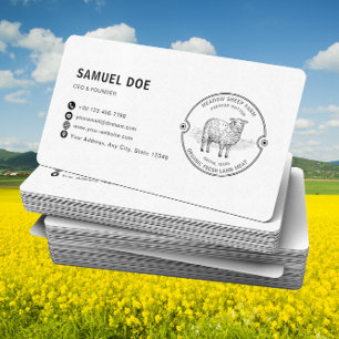 Rustic Lamb Får Farm LOGO QR-kod Visitkort