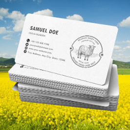 Rustic Lamb Sheep Farm LOGO QR Code Visitkort