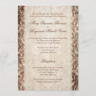 Rustic Land Antler + Snöre bröllopsinbjudningar Inbjudningar