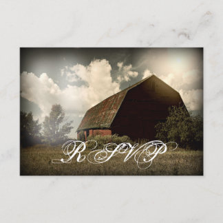 Rustic Land Barn Bröllop OSA Card Kort