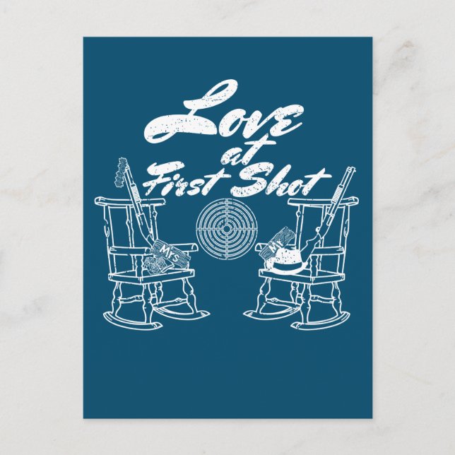 Rustic Land Barn Bröllopsfest Hunting Couple Inbjudan Vykort (Framsida)