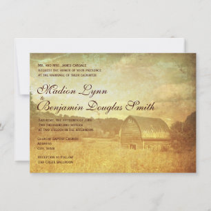 Rustic Land Barn Distress Wedding Investigations Inbjudningar