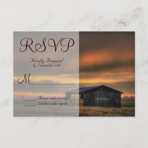 Rustic Land Barn Kärlek Bröllop OSA Cards Kort