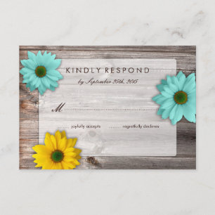 Rustic Land Barn med OSA av Gult och skalbar Daisy Kort