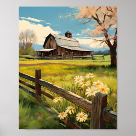 Rustic Land Barn Scene 1 Poster