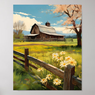 Rustic Land Barn Scene 1 Poster