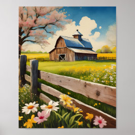 Rustic Land Barn Scene 2 Poster