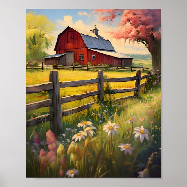 Rustic Land Barn Scene 3 Poster (Framsidan)