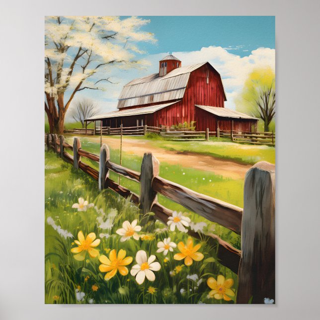 Rustic Land Barn Scene 4 Poster (Framsidan)