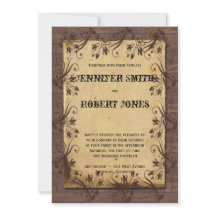 Rustic Land Barn Wood Beauty Wedding bjudande in